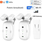 Tuya Kit 2xRoboti, Gateway Inclus, Automatizare Draperii, Perdele, Wireless, Alb, Voice Control, Smart curtain robot, Tuya App Control, Pentru casa, hotel, Airbnb @SmartWiz