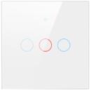 Tuya Intrerupator inteligent cu touch Tuya, Life Smart, Aubess, Wi-Fi, fara nul, 3 canale, 16A, Sticla securizata, compatibil Amazon Alexa/Google Assistant, Alb