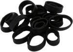  Bőrszíj bújtató, fekete színű, 18 db / szett (10-24mm) (9874-9)