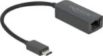 Delock Adaptor de retea, Delock, USB-C 3.2 Gen 1 - RJ45, Negru (4043619666454)
