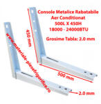  Set Console Metalice Rabatabile pentru Aer Conditionat, 500L X 450H, 2 mm, 18000 - 24000BTU