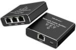 Qoltec Splitter Ethernet mini SWITCH 1x3 RJ45 1000 Mb/s USB-C Aluminiu 5901878522944 (5901878522944)