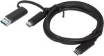 Lenovo Cablu de date Lenovo 4X90U90618 Hybrid USB-C la USB-C/A, 100 W, 1m (Negru) (4X90U90618)