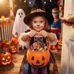  Halloween-i filc kosár - narancssárga - 16 x 20 cm (56628)
