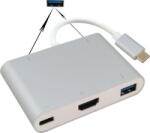 helos Docking statie IT helos, USB 3.1 Type-C cu 3xUSB/HDMI/Type-C, PREMIUM 4K, argintiu (288389)