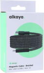 Alkaya Cablu de incarcare magnetic Speed Flex negru, impletit USB C+C, alkaya, 1 metru (CL-60029)