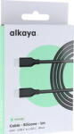 Alkaya Cablu de incarcare alkaya Speed Flex Silikon USB C+C Negru, 1 Metru (CL-60010)