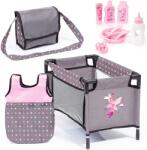 Bayer Design Set pentru păpuși 11 în 1 Bayer - Travel Set, cu pătuț, sac de dormit și accesorii (61766AB) Casuta papusi
