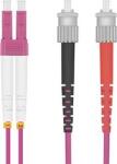 helos Cablu fibra optica helos Duplex OM4, conectori LC-ST, 50/125m, violet, LSZH, 3m (126430)