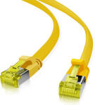 helos Cablu twisted pair KAT 6 helos Patchkabel Cat 6a Ultraflach U/FTP RJ45 galben 15m AWG32 (205253)