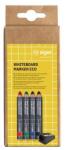 Sigel Markere cu ștergere uscată pentru tablă albă, set, 1-5 mm, vârf conic, SIGEL, 4 culori diferite, cu ascuțitoare, 4 buc