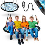 Neo-Sport Leagăn tip cuib, Neo-Sport NS-104, negru/albastru, diametru: 120 cm, impermeabil, înălțime reglabilă a frânghiilor: 90-160 cm, cadru din oțel, frânghie tip pânză de păianjen din poliester, capacitate  Leagan