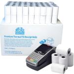 Double Dragon 57x40 mm Hőpapír Pénztárgép Blokk Szalag 200 db - PDQ POS EPOS EFTPOS Terminálhoz, Barclaycard Verifone Ingenico Worldpay Kompatibilis, Fehér