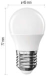 EMOS LED izzó Classic Mini Globe, E27, 2, 5 W (32 W), 350 lm, Meleg fehér, 2700K, 230V, CRI>80, EMOS, ZQ6D11 (ZQ6D11)