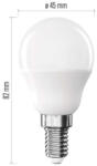 EMOS LED izzó Classic Mini Globe, E14, 2, 5 W (32 W), 350 lm, Természetes fehér, 4000K, 230V, CRI>80, EMOS, ZQ1D13 (ZQ1D13)