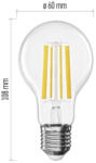 EMOS LED izzó Filament A60, E27, 10, 5 W (100 W), 1521 lm, Meleg fehér, 2700K, 220-240V, CRI>80, EMOS, ZF5D62 (ZF5D62)