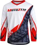 MotoZem Tricou motocross copii MotoZem Ground MX alb-negru-roșu (MTZDRESKIDS)