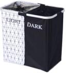 Cos de rufe pliabil, whstore, cu 2 compartimente, 93L, 53 x 33 x 53 cm, alb, negru