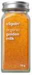 Vilgain Golden milk mix condimente BIO -⁠ amestec aromatic de 7 tipuri de condimente cu zahăr de cocos, pentru prepararea unei băuturi condimentate cu turmeric, ideal pentru latte și pentru copt
