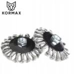 Kormax Hajlított körkefe 115mm-es fonott huzallal M14 menethez Kormax (HY9252-115MM)
