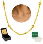 Golden Celebrity Arany Nyaklánc Szingapúri Lánc Golyókkal Minta 585 14K 45CM Gravírozás (biżuteria dla mamy niej celebrytka skrecany )