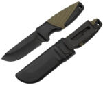 Depox Cutit de vanatoare DEPOX®, Adventure Touring, otel inoxidabil, 16.5 cm, negru, teaca inclusa (3014)