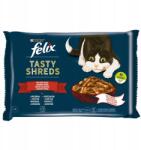 FELIX Purina Felix Tasty Shreds Nedves Macskaeledel 4x80g Marha Csirke