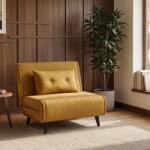 IV Interior Concept Fotoliu Pat SMART MULTIFUNCTION 100cm catifea galben mustar (A-48804 VC)