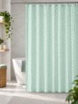 JACQUARD Perdea de Dus Jacquard Model Romburi, Verde Salvie, Marime 180 180 cm, Poliester si Polipropilena, 12 Inele Incluse Covor baie
