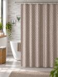 JACQUARD Perdea de Dus Jacquard Model Romburi, Cappuccino, Marime 180 180 cm, Poliester si Polipropilena, 12 Inele Incluse Covor baie