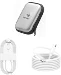 quandes Set 2 buc Cablu de date USB-C-C 60W, 1m, si USB-C-Light compatibil cu iPhone 17e, 17pro, 16, 15pro, 14, 13, 12 pro max, cu geanta de depozitare EVA