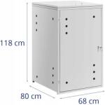 UNIPRODO Hulladékgyűjtő Vödör Ház 240 L Rozsdamentes Acél 0, 7 MM Zárt Rekesz (4901673805014)