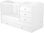 Hubners Patut copii transformabil din lemn cu 5 sertare Hubners Matei Maxi Kombi 120x70 cm alb (PTH5SMMAKAL) - esell