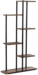  Etajera cu 6 rafturi din metal si MDF, 60x20x113 cm, negru si maro (GA-0211) Raft
