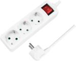 LogiLink PRELUNGITOR LOGILINK, Schuko x 3, cablu 3G 1.5mm2, 230 V/16 A, 50 Hz, max. 3500 W, buton intrerupator iluminat, IP20, 1.4m, alb, "LPS206" (timbru verde 0.8 lei) (L1-LPS206)