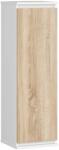  Dulap suspendat, cu usa si 3 rafturi interioare, PAL 16 mm, 30x30x99 cm, alb si stejar sonoma (AK-04389943)