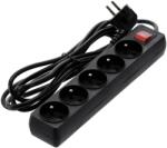  Prelungitor cu 5 prize de alimentare 250V, cu intrerupator, lungime 3m, culoare neagra, 16A, 2300W, KAB8701 (jolly_KAB8701)
