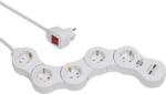 brennenstuhl Prelungitor reglabil Brennenstuhl 5 prize si 2 USB-uri, 1, 4m, Comutator de siguranta (1155350210)