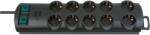 brennenstuhl Multipriza Brennenstuhl Primera-Line Technics 10 prize, Intrerupator, 2m, Negru (1153300120)