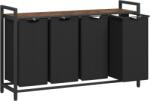  VASAGLE Cos rufe 4x40L, saci detasabili, raft superior si cadru metalic, 116x33x72 cm, maro si negru (EZ-BLH401B01)