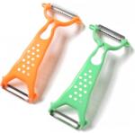  Set 2 Curatatoare Dubla, Legume Si Fructe, Din Plastic, Agatatoare, Verde/portocaliu, 18 Cm (DLMGG-4514) Tacam