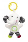 BabyJem Jucarie cu vibratii pentru bebelusi BabyJem, Elefantel din plus, 6 luni+ (Culoare: Alb / Negru) (bj_8331) - esell