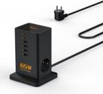 Tessan Prelungitor tip Turn Tessan , ZTS-FS02DE00, 2X USB-C, 4x USB, 2 prize, incarcare rapida USB-C 65W, 2m, negru (TS-FS02DE00)