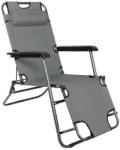 Procart Sezlong pliabil tip scaun, pentru camping sau plaja, cotiere pvc, tetiera detasabila, 153x60x79 cm (DGCB002)