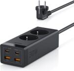 Tessan Prelungitor Tessan , ZTS-FS01DE, 2X USB-C, 2x USB, 2 prize, incarcare rapida USB-C, 30W, 2m, negru (TS-FS01DE)