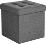 SONGMICS Taburet cu sezut moale, spatiu de depozitare, maxim 300kg, 38x38x38cm, gri inchis (EZ-LSF27Z)