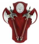  Panoplie in forma de scut cu doua topoare, lemn, maro, 55 cm (1725913 - 2TOPOARE-MARO)