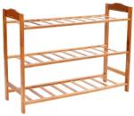 Procart Raft cu 3 nivele pentru incaltaminte, bambus, 68 x 47 x 23 cm (586024) Raft