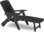 AVEX Sezlong de Plaja sau Gradina, reglabil, dimensiune 190 x 60 x 72 cm, material plastic, culoare Negru (BCH0052)