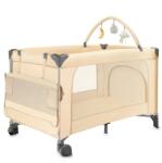 Momi Patut pliabil cu doua nivele si masuta de infasat, 60x120 cm, Momi, Belove Plus -Beige (LOZE00026) - esell